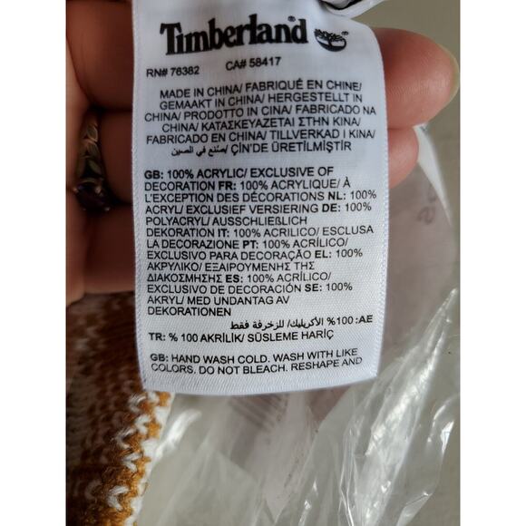 Timberland Scarf Buffalo Plaid Tan Cream 10x68" FabFitFun 2023 Casual Winter - Picture 10 of 10